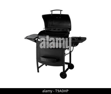 Edelstahl heavy duty outdoor Grillen auf weißem Hintergrund Stockfoto