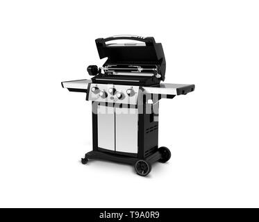 Edelstahl heavy duty outdoor Grillen auf weißem Hintergrund Stockfoto