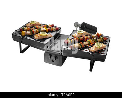 Edelstahl heavy duty outdoor Grillen auf weißem Hintergrund Stockfoto