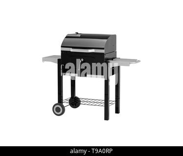 Edelstahl heavy duty outdoor Grillen auf weißem Hintergrund Stockfoto