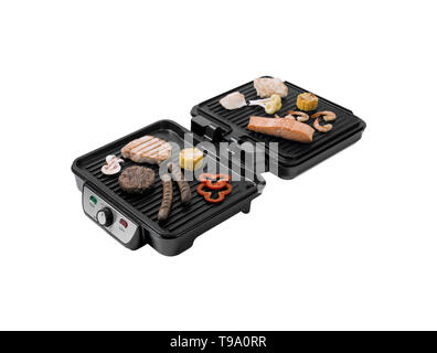 Edelstahl heavy duty outdoor Grillen auf weißem Hintergrund Stockfoto