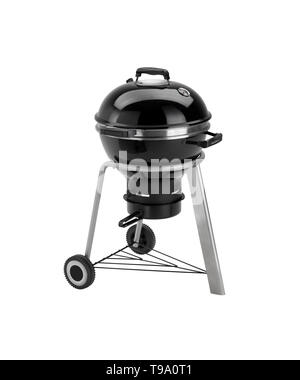 Edelstahl heavy duty outdoor Grillen auf weißem Hintergrund Stockfoto