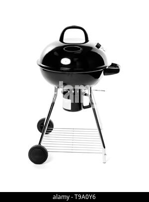 Edelstahl heavy duty outdoor Grillen auf weißem Hintergrund Stockfoto