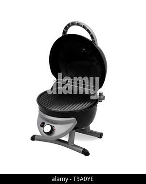 Edelstahl heavy duty outdoor Grillen auf weißem Hintergrund Stockfoto