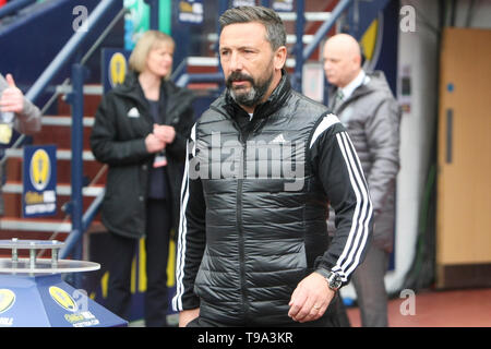 Glasgow, Schottland - April 14. Aberdeen manager Derek McInnes während der William Hill Scottish Cup Halbfinale zwischen Celtic und Aberdeen Stockfoto