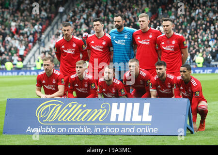 Glasgow, Schottland - April 14. Aberdeen Team Foto während der William Hill Scottish Cup Halbfinale zwischen Celtic und Aberdeen Stockfoto