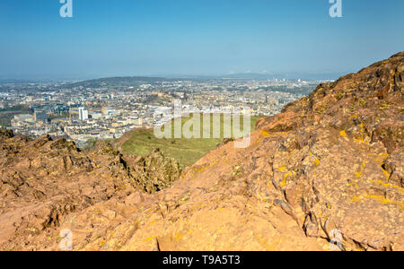 Blick von Arthur's Seat in Edinburgh, Schottland Stockfoto