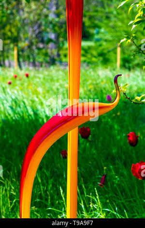 4. Mai 2019 - Dale Chihuly Glas Skulptur als Teil der temporären Ausstellung in Kew Gardens, London Stockfoto