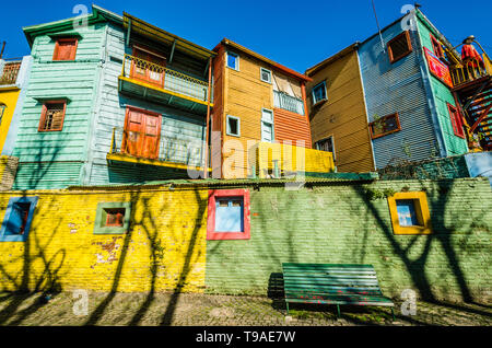 Traditionelle bunte Häuser auf Caminito La Boca, Buenos Aires Stockfoto