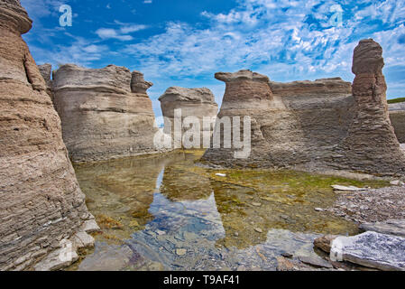 Monolith auf île Nue de Mingan Mingan Archipelago National Park Reserve Quebec Kanada Stockfoto