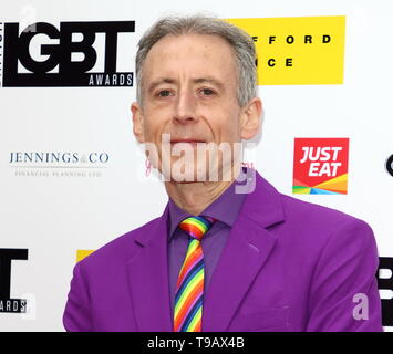 London, Großbritannien. 17 Mai, 2019. Peter Tatchell kommt auf dem roten Teppich am britischen LGBT-Awards im London Marriott Hotel Grosvenor Square: SOPA Images Limited/Alamy leben Nachrichten Stockfoto