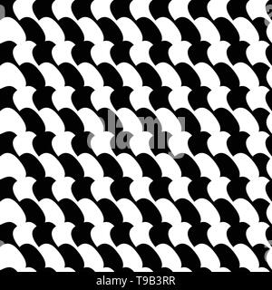 Nahtlos wiederholbares geometrische Schwarz und Weiß, monochrom Muster Stock Vektor
