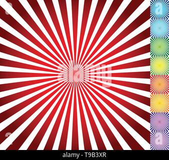 Starburst, sunburst Hintergrund. Radial, kreisförmigen Linien. Strahlen, Balken burst Element Stock Vektor