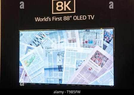 Berlin, Deutschland, 31. August 2018, LG 8 k 88' Smart OLED-Premium-TV auf Anzeige, bei LG Ausstellung showroom, stand auf der IFA 2018 Globale Innovationen zeigen, Stockfoto