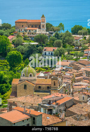 Panoramablick auf Lentiscosa, Salerno. Cilento, Kampanien, Italien. Stockfoto