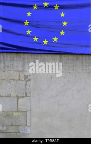 Drapeau de l'Union européenne et du Conseil de l'Europe. Paris. Frankreich. Stockfoto