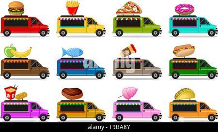 Food Trucks Vektor isoliert Stock Vektor