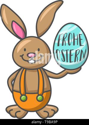 Frohe Ostern Osterhase mit Osterei Stock Vektor