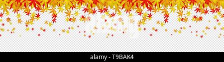 Fallende Blätter im Herbst nahtlose Muster Hintergrund isoliert Stock Vektor