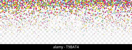 Buntes, Konfetti auf transparentem Hintergrund Stock Vektor