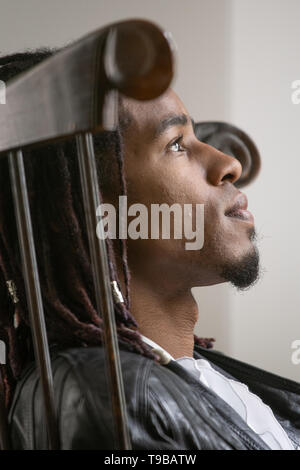 Afrikanische amerikanische Mann in Philadelphia, 19 Jahre alt Stockfoto