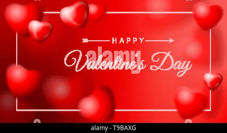 Happy Valentines Tag vector Hintergrund mit roten Herzen Stock Vektor