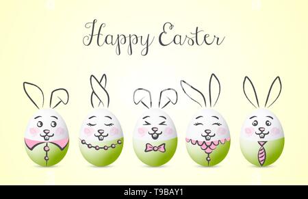 Frohe Ostern bunny Vektor Karte Stock Vektor