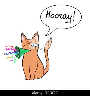 Abbildung: Eine lustige Katze. Kann wie ein Aufkleber oder emoji verwendet. Die Abbildung ist einfach zu animieren oder zu ändern, da es sich um eine Vektorgrafik Stock Vektor