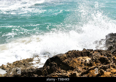 Landschaften von Eloro Strand in Noto, Sizilien, Italien. Stockfoto