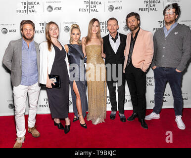New York, NY - 28. April 2019: Die Besetzung besucht die 'Getriebe' Screening während der 2019 Tribeca Film Festival in der SVA Theater verloren Stockfoto