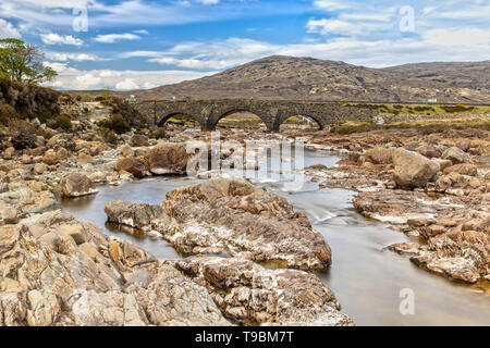 Alte Brücke Sligachan auf der Isle of Skye in Schottland Stockfoto