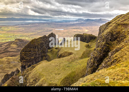 Eindruck des Quiraing auf der Isle of Skye in Schottland Stockfoto