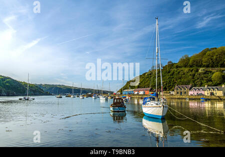 Pembrokeshire Coastal Fischerdorf Abergwaun. Berühmt als einer der Standorte für Unter Milch Holz, es auch als untere Stadt bekannt ist. Stockfoto