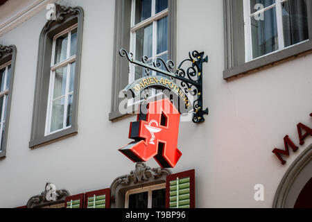 Kevelaer, Niederrhein, Nordrhein-Westfalen, Deutschland - marien-apotheke im Wallfahrtsort Kevelaer. Kevelaer, Niederrhein, Nordrhein-Westfa Stockfoto