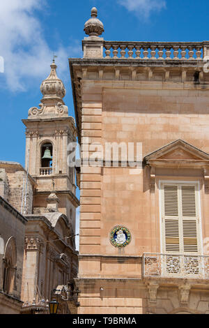 Europa, Malta, Mdina. Historische St. Paul's Square (aka Pjazza San Pawl) Stockfoto