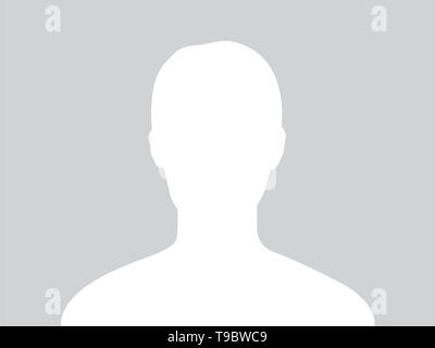 Standardprofil avatar Abbildung in blau und weiß, keine Person. Stockfoto