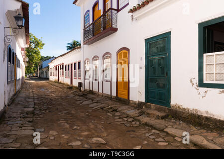 Die Straßen von Paraty, eine historische Stadt in Rio de Janeiro, Brasilien Stockfoto