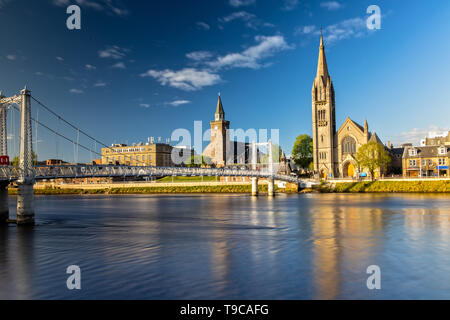 Eindruck von Inverness und die Greig Street Bridge in Schottland Stockfoto