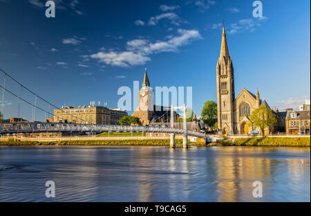 Eindruck von Inverness und die Greig Street Bridge in Schottland Stockfoto