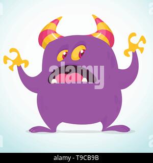 Erschrocken Cartoon Monster. Vector Illustration Clipart Stock Vektor