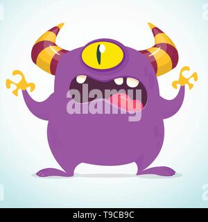 Beängstigend Cartoon Monster Charakter mit einem Auge. Vector Illustration für Halloween Stock Vektor