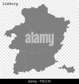 Hohe Qualität Karte von Limburg ist eine Provinz in Belgien, mit Grenzen der Regionen Stock Vektor