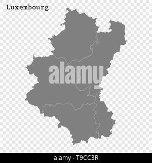 Hohe Qualität Karte von Luxemburg ist eine Provinz in Belgien, mit Grenzen der Regionen Stock Vektor