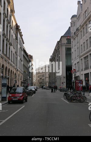 LEIPZIG, Deutschland - 23. FEBRUAR 2019: Die Stadt centrum Leipzig, mit einigen historischen und alten Gebäuden Stockfoto