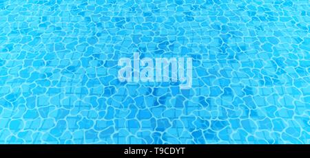 Schwimmbad unten caustics Welligkeit und Durchfluss mit Wellen Hintergrund. Nahtlose blauen Wellen Muster. Vector Illustration. Stock Vektor