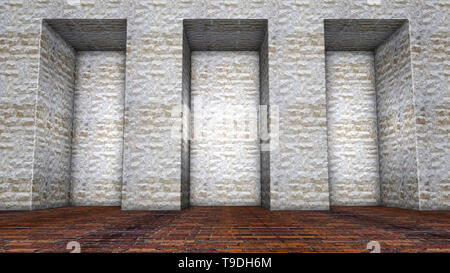Stein Nischen in der Wand. 3D-Rendering Stockfoto