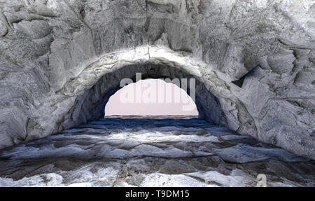 Stein Tunnel. Abbildung. 3D-Rendering Stockfoto