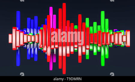 Histogramm der multi - farbiges Glas. 3D-Rendering Stockfoto