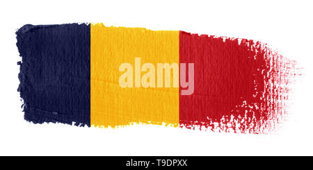 Pinselstrich Flagge Tschad Stockfoto
