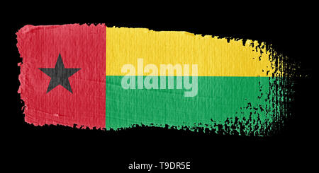 Pinselstrich Flagge Guinea-Bissau Stockfoto